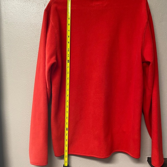 Fleece Red Pullover Warm Quarter Zip Medium - Picture 4 of 5